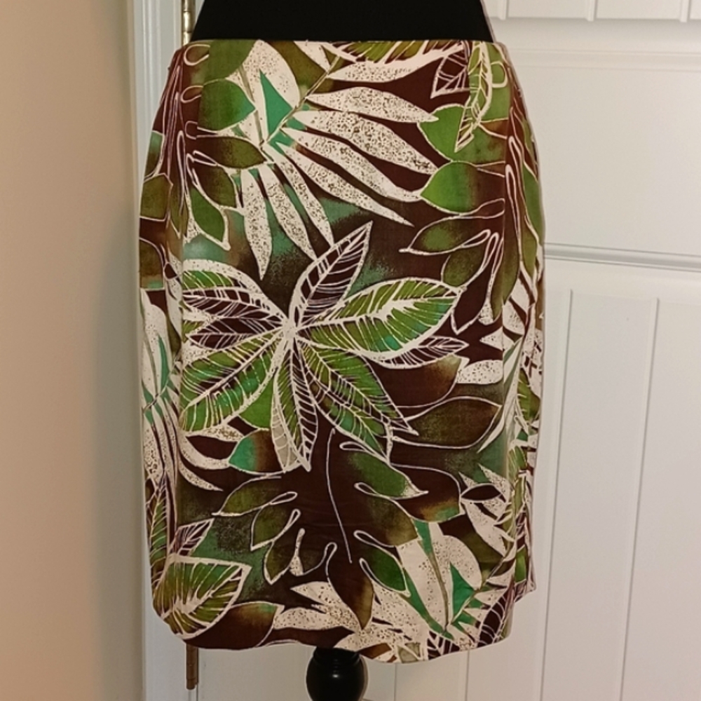 Jones New York Signature Stretch Tropical Sarong Faux Wrap Skirt Women's Sz 6 - Picture 4 of 11